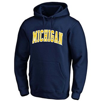 Men's Champion Navy Michigan Wolverines Arch Over Tackle Twill Hoodie