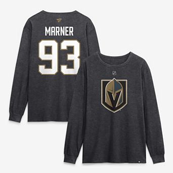 Men's Fanatics Mitch Marner Charcoal Vegas Golden Knights Authentic Stack Name & Number Long Sleeve T-Shirt