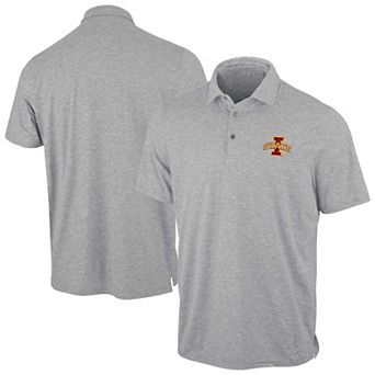 Men's Antigua Heather Gray Iowa State Cyclones Static Polo