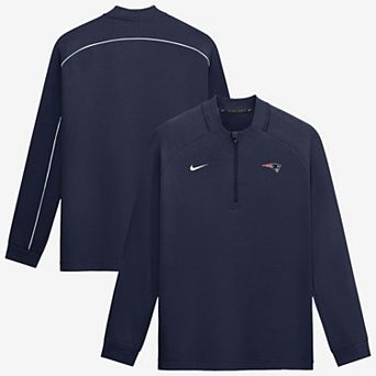 Men's Nike Navy New England Patriots Par Raglan Tri-Blend Therma-FIT Half-Zip Pullover