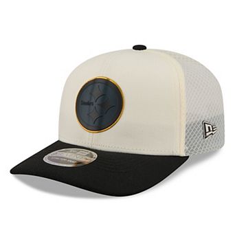 Men's New Era Cream/Black Pittsburgh Steelers Color Pop 9SEVENTY Adjustable Hat
