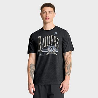 Men's Nike Heather Black Las Vegas Raiders Rewind Tri-Blend T-Shirt