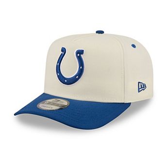 Men's New Era Cream/Royal Indianapolis Colts Rear Wordmark A-Frame 9FIFTY Snapback Hat