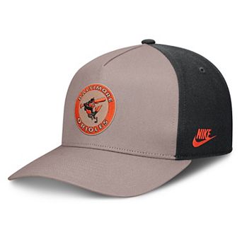Men's Nike Light Brown/Black Baltimore Orioles Cooperstown Rise A-Frame Adjustable Hat