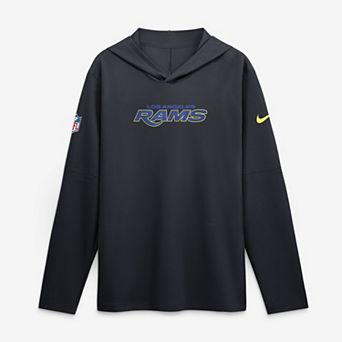 Men's Nike Navy Los Angeles Rams Rivalries Collection Sideline Lightweight Hooded Long Sleeve Top