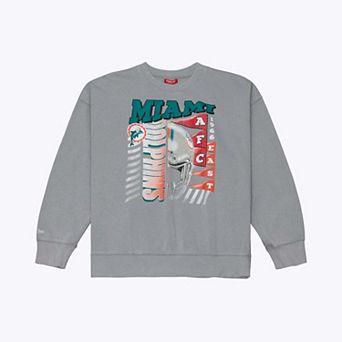 Women's Mitchell & Ness Gray Miami Dolphins Street Graphic Crewneck Sweatshirt