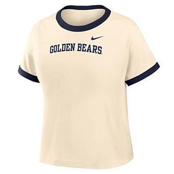 Women's Nike Natural Cal Bears Ringer Mod Cropped T-Shirt
