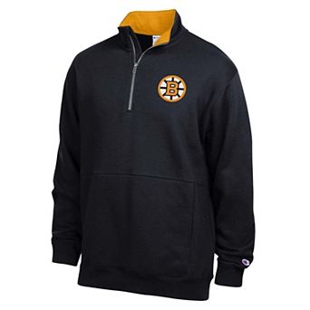 Men's Champion Black Boston Bruins Quarter-Zip Pullover