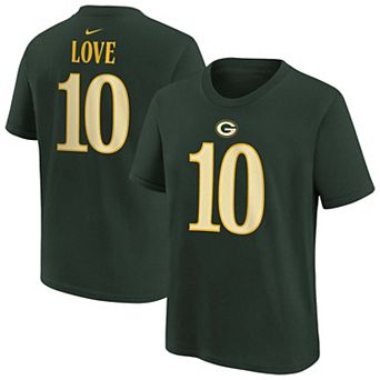 Youth Nike Jordan Love Green Green Bay Packers 2026 Rivalries Collection Name & Number T-Shirt