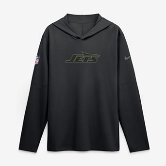 Men's Nike Black New York Jets Rivalries Collection Sideline Lightweight Hooded Long Sleeve Top
