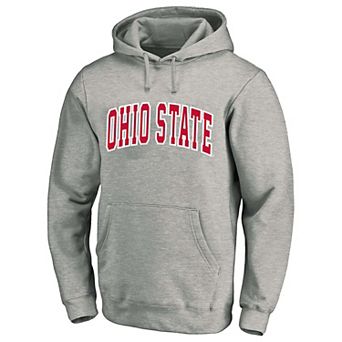 Men's Champion Heather Gray Ohio State Buckeyes Arch Over Tackle Twill Hoodie