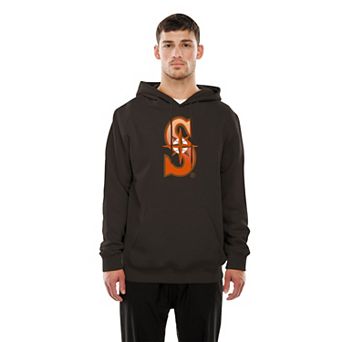 Men's New Era Brown Seattle Mariners Gradient Monogram Pullover Hoodie