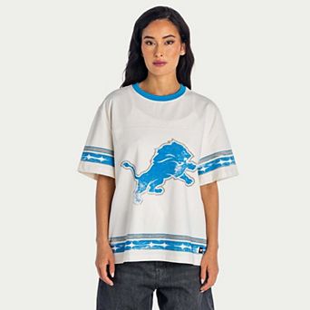 Women's The Wild Collective Cream Detroit Lions Oversized Established Boyfriend T-Shirt