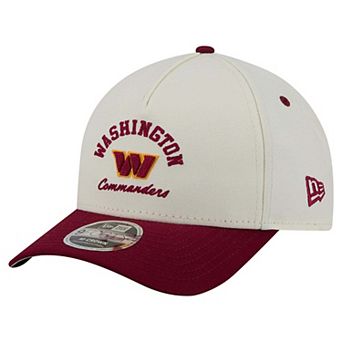 Men's New Era Cream/Burgundy Washington Commanders Arch 9FORTY A-Frame M-Crown Adjustable Hat