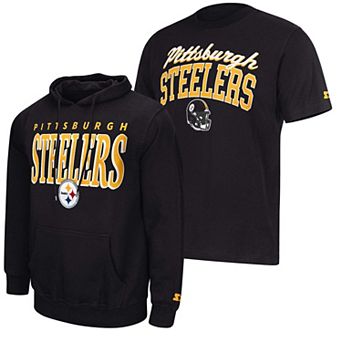 Men's Starter Black Pittsburgh Steelers Logo T-Shirt & Hoodie Set