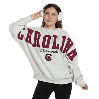 Women's Pressbox Heather Gray South Carolina Gamecocks Flannigan Oversized Fleece Sweatshirt