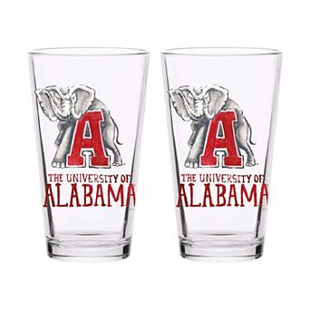 Indigo Falls Alabama Crimson Tide Laura Wilcox Mascot Pint Glass Set of 2