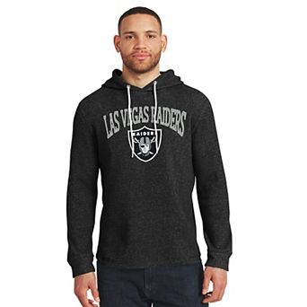 Men's Darius Rucker Collection by Fanatics Black Las Vegas Raiders Waffle Knit Hooded Tri-Blend Long Sleeve T-Shirt