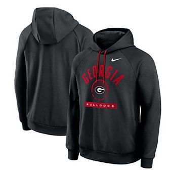 Men's Nike Black Georgia Bulldogs Courtside Practice Dri-FIT Raglan Fleece Hoodie