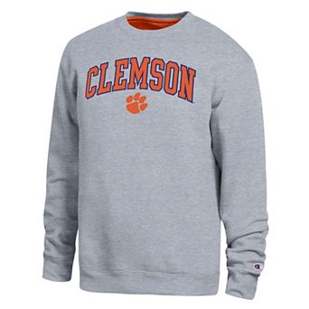 Men's Champion Heather Gray Clemson Tigers Arch Sweatshirt