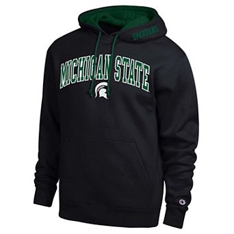 Men's Champion Black Michigan State Spartans Arch Tackle Twill Hoodie