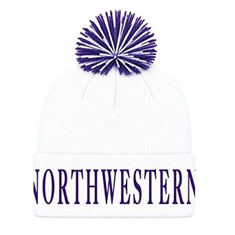 Unisex Under Armour Northwestern Wildcats White Cuffed Knit Hat with Pom