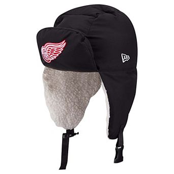 Men's New Era x Alpha Industries Black Detroit Red Wings Puffer Quilted Trapper Hat