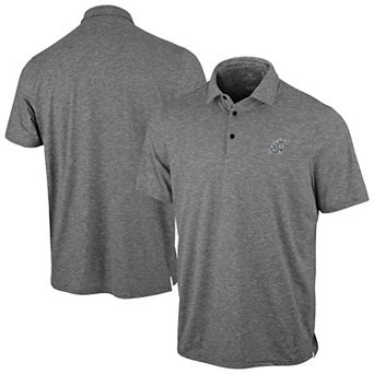 Men's Antigua Heather Black Washington State Cougars Static Polo