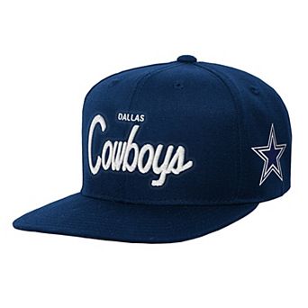 Youth Mitchell & Ness Navy Dallas Cowboys Head Coach Flat Brim Adjustable Hat