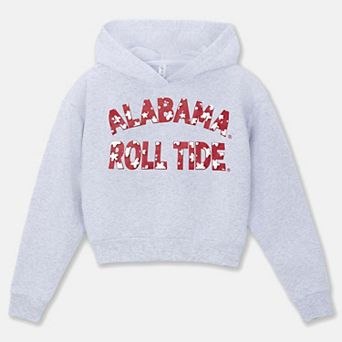 Girls Youth ZooZatz Gray Alabama Crimson Tide Cropped Hoodie