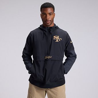 Men's Nike Black San Francisco 49ers Rivalries Collection Sideline Anorak Half-Zip Jacket
