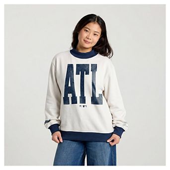 Women's Fanatics Cream Atlanta Braves City Abbreviation Sweatshirt