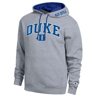 Men's Champion Heather Gray Duke Blue Devils Arch Tackle Twill Hoodie