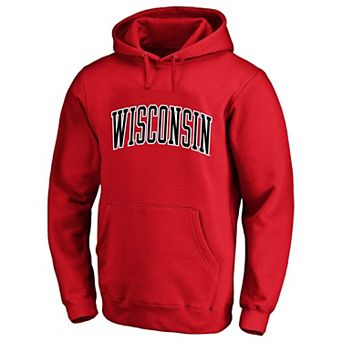 Men's Champion Red Wisconsin Badgers Arch Over Tackle Twill Hoodie