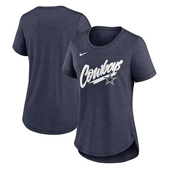 Women's Nike Navy Dallas Cowboys Primetime Tri-Blend T-Shirt