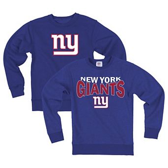 Youth Wes & Willy Royal New York Giants Reversible Fleece Sweatshirt