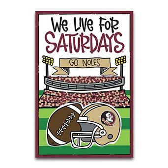 Florida State Seminoles We Live For Saturdays 12" x 18" Garden Flag