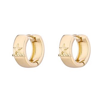 Women's LUV AJ Gold Dallas Cowboys Logo Monaco Huggie Earrings