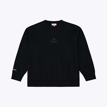 Men's Mitchell & Ness Black Tennessee Titans Core Essentials Micro Logo Fleece Sweatshirt