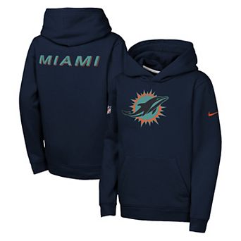 Youth Nike Navy Miami Dolphins Rivalries Collection Sideline Club Fleece Pullover Hoodie