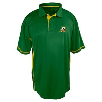 Men's Big and Tall Profile Green Oregon Ducks Color Block Panel Polo