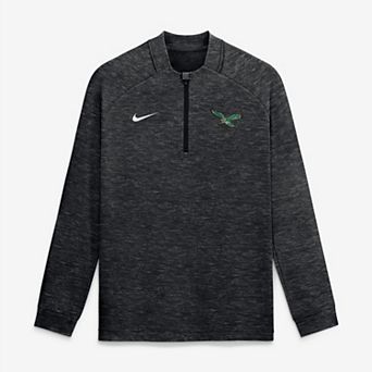Men's Nike Heather Black Philadelphia Eagles Par Raglan Tri-Blend Therma-FIT Half-Zip Pullover