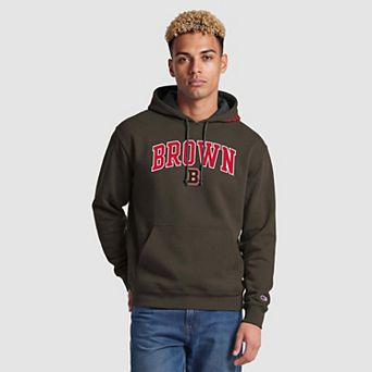 Men's Champion Brown/Heather Gray Brown Bears Contrast Hoodie