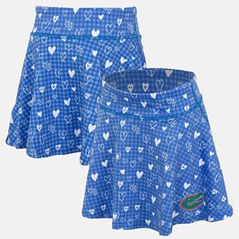 Girls Youth ZooZatz Royal Florida Gators Heart Flowy Skort
