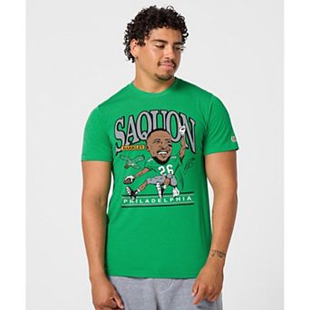 Unisex Homage Saquon Barkley Kelly Green Philadelphia Eagles Caricature Player Graphic Tri-Blend T-Shirt