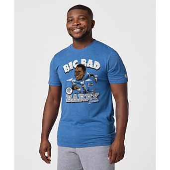 Unisex Homage Barry Sanders Royal Detroit Lions Caricature Player Graphic Tri-Blend T-Shirt