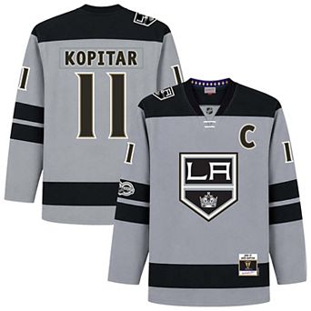 Men's Mitchell & Ness Anze Kopitar Silver Los Angeles Kings Big & Tall 2016/17 Captain Patch Power Play Jersey