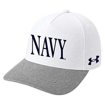 Unisex Under Armour White Navy Midshipmen Blitzing Accent 5-Panel Adjustable Hat