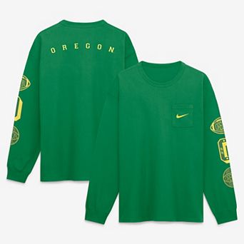 Men's Nike Green Oregon Ducks Academic Long Sleeve Pocket T-Shirt
