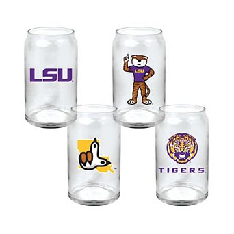 Indigo Falls LSU Tigers Core Collectors Glass Can 4-Pack Set